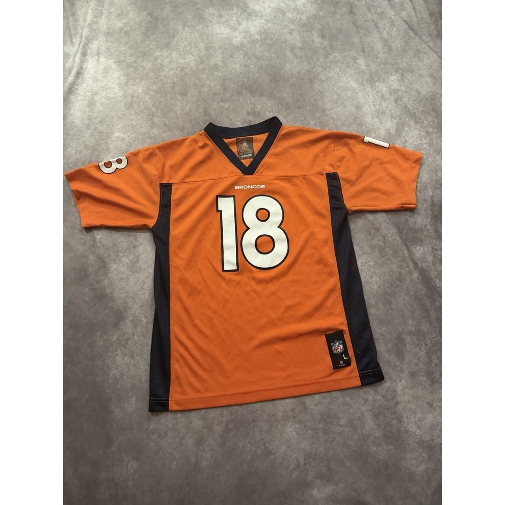 NFL Players Denver Broncos Peyton Manning #18 NFL Football Jersey Orange L